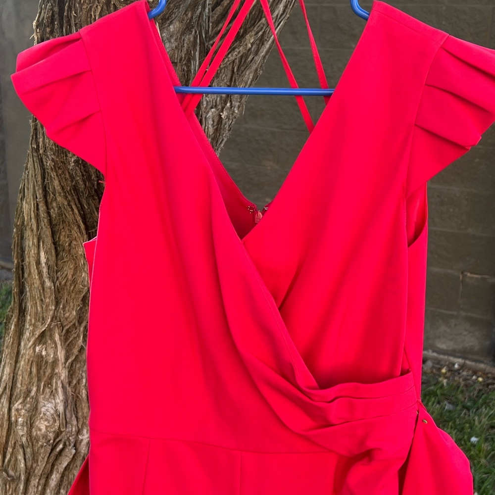 ANTONIO MELANI Vibrant Red Backless Jumpsuit